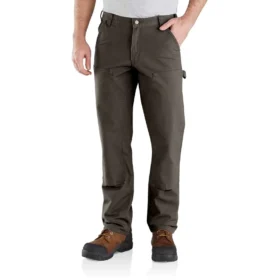 Men's Relaxed Straight Fit Rugged Flex Duck Double-Knee Work Pants
