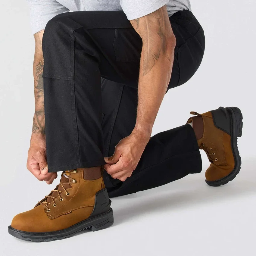 Men's Relaxed Straight Fit Rugged Flex Duck Double-Knee Work Pants