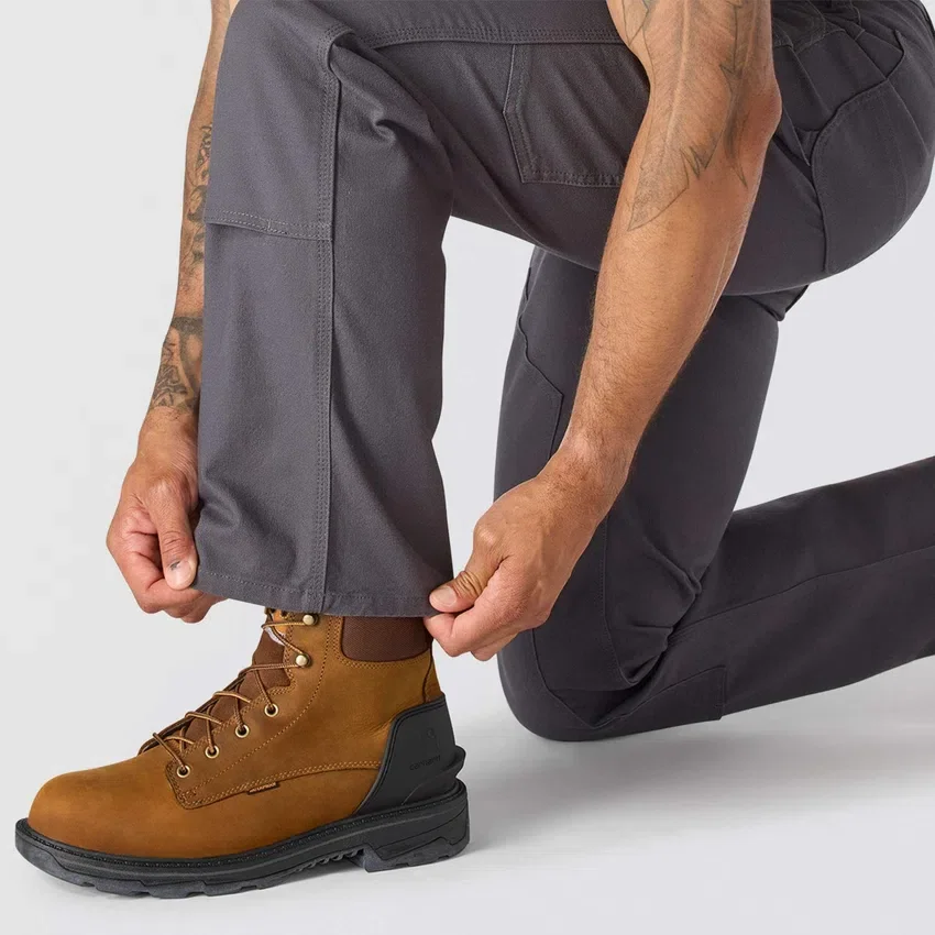 Men's Relaxed Straight Fit Rugged Flex Duck Double-Knee Work Pants