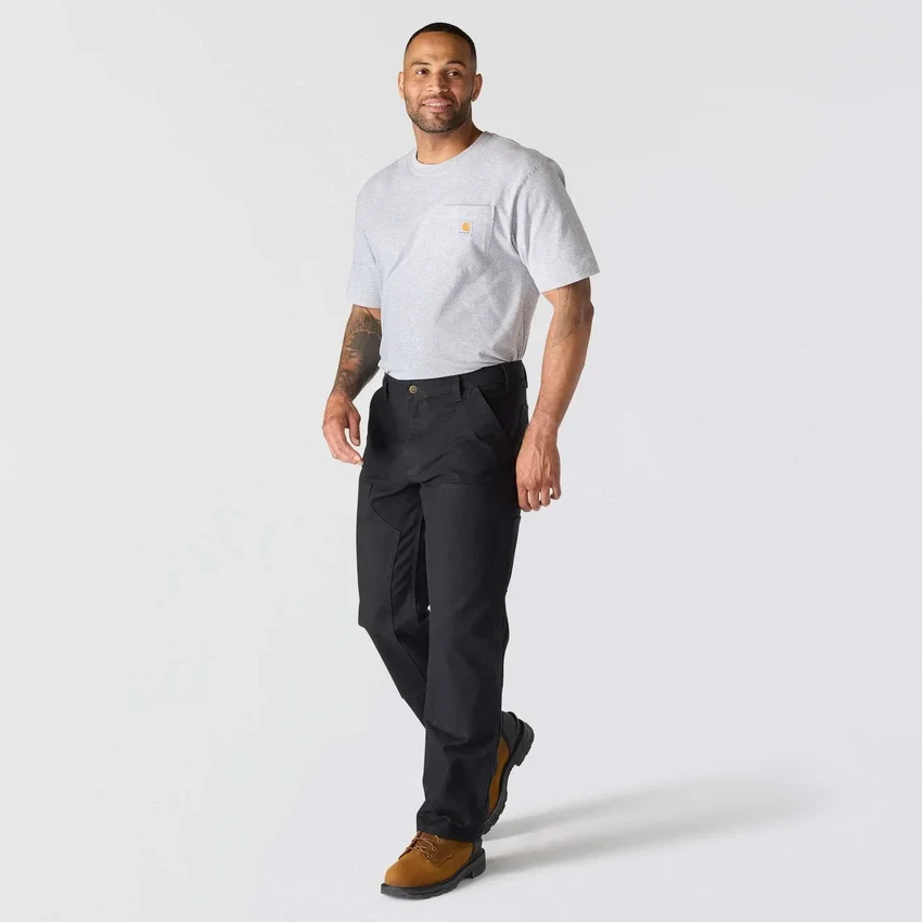 Men's Relaxed Straight Fit Rugged Flex Duck Double-Knee Work Pants