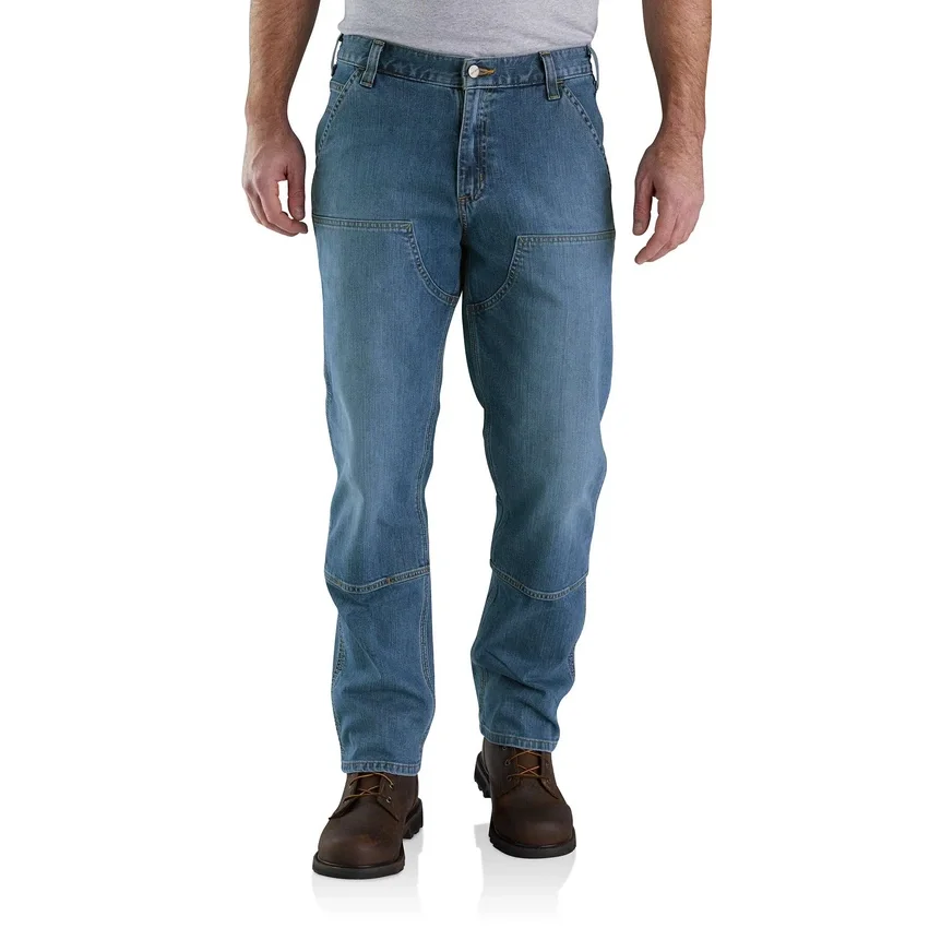 Men's Relaxed Straight Rugged Flex Double-Knee Work Jeans