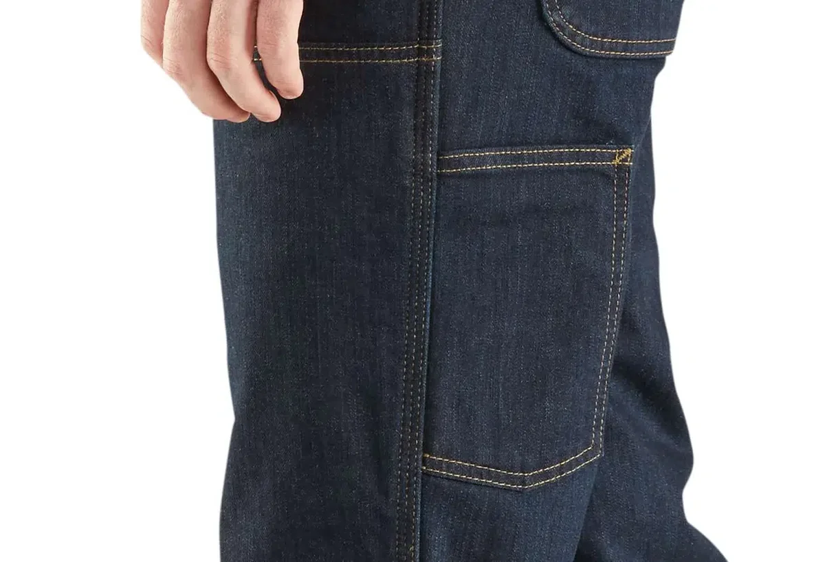 Men's Relaxed Straight Rugged Flex Double-Knee Work Jeans