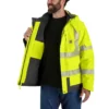 Men's Sherwood High Visibility Class 3 Insulated Rain Jacket: Rain Defender Jacket