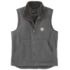 Men's Washed Duck Sherpa-Lined Mock-Neck Vest