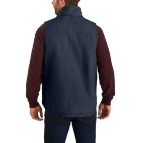Men’s Washed Duck Sherpa-Lined Mock-Neck Vest