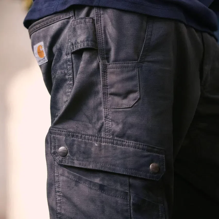 Relaxed Straight Ripstop Double Knee Cargo Pants - Work Pants