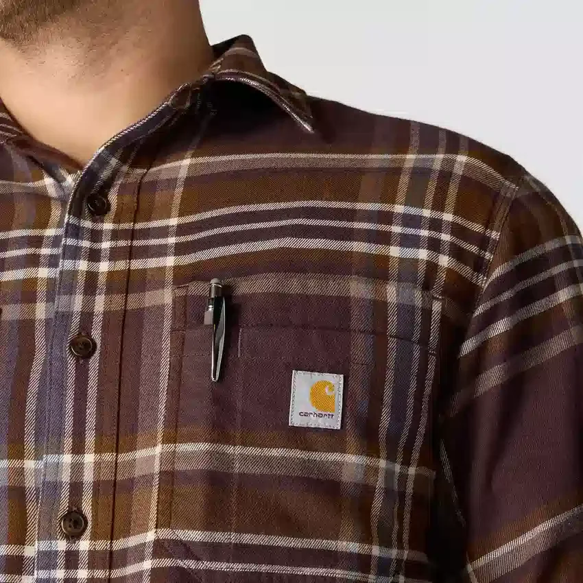Rugged Flex™ Relaxed Fit Midweight Flannel Long-Sleeve Plaid Shirt