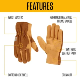 Women’s Duck/Synthetic Leather Open Cuff Glove