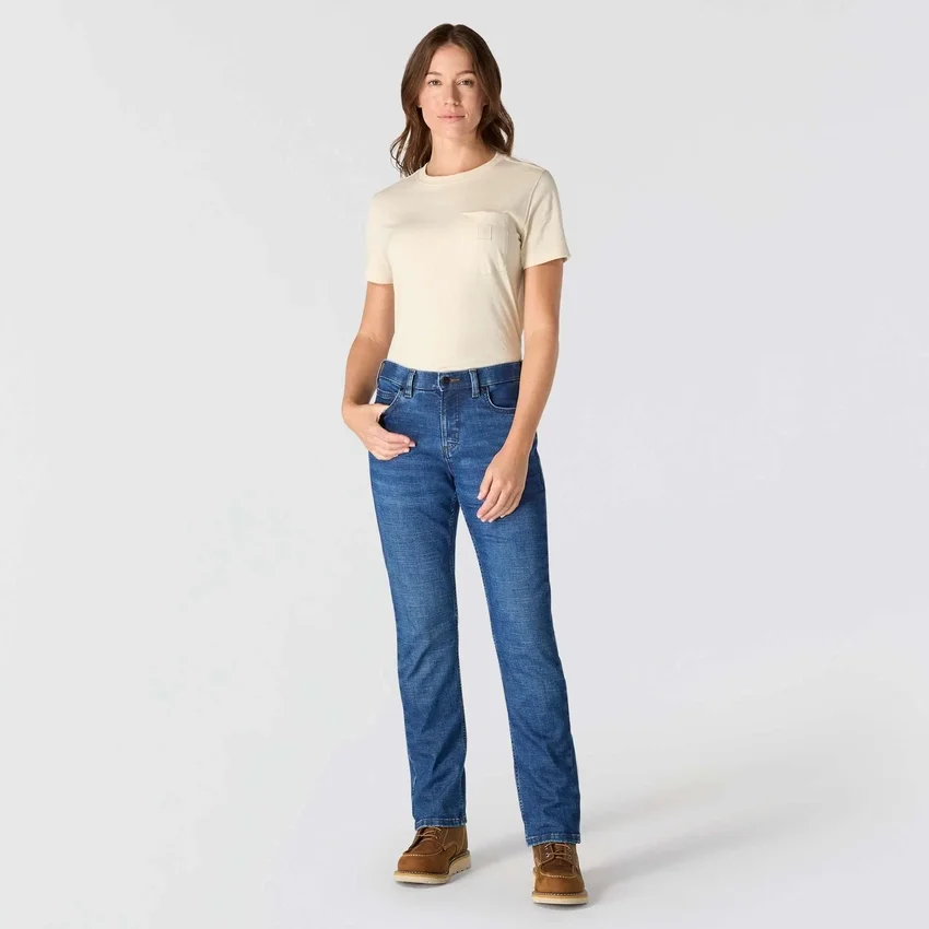 Women's Essential Mid-Rise Straight Leg Stretch Jeans