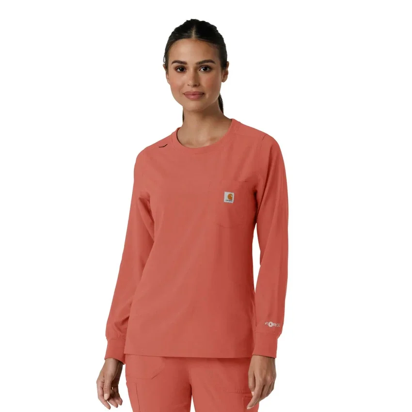 Women's Force Cross-Flex Crew Neck Long Sleeve Scrub Top