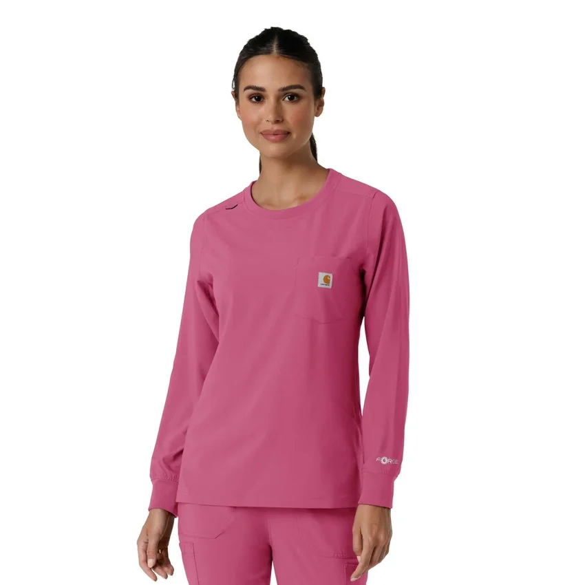 Women's Force Cross-Flex Crew Neck Long Sleeve Scrub Top