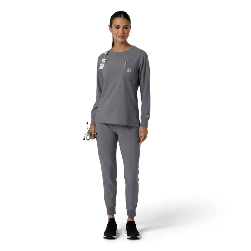 Women's Force Cross-Flex Crew Neck Long Sleeve Scrub Top