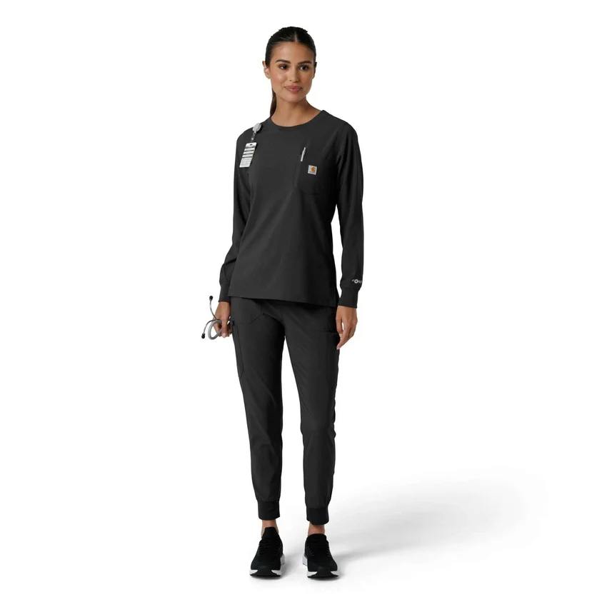 Women's Force Cross-Flex Crew Neck Long Sleeve Scrub Top