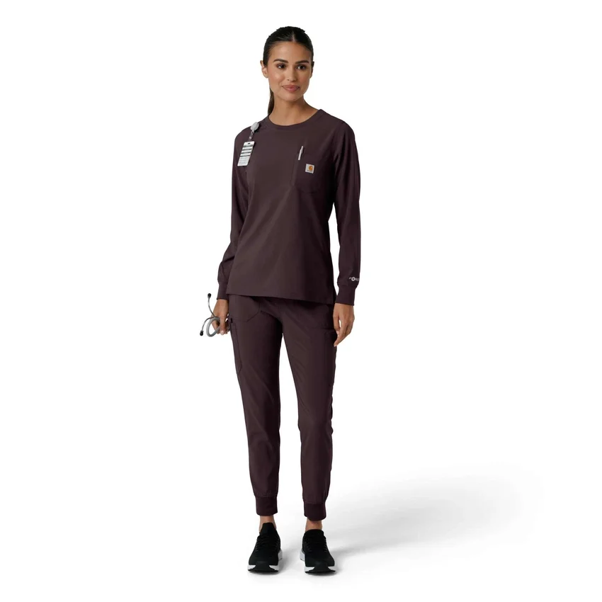 Women's Force Cross-Flex Crew Neck Long Sleeve Scrub Top