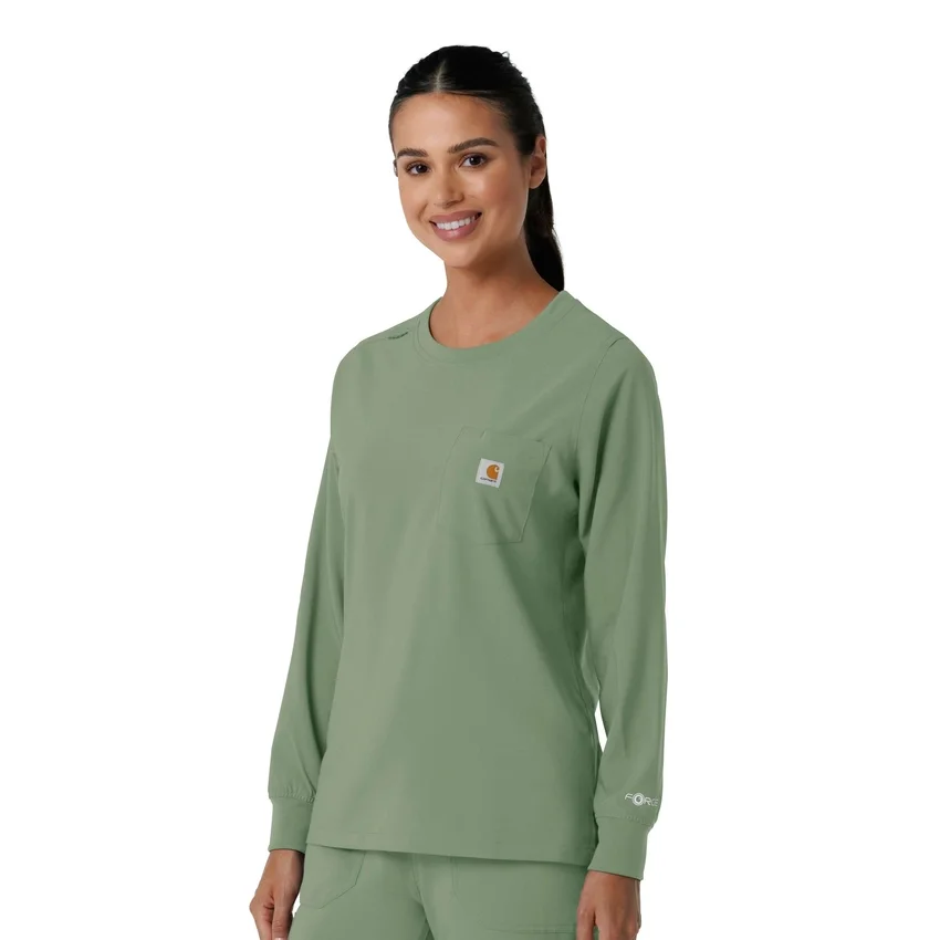 Women's Force Cross-Flex Crew Neck Long Sleeve Scrub Top