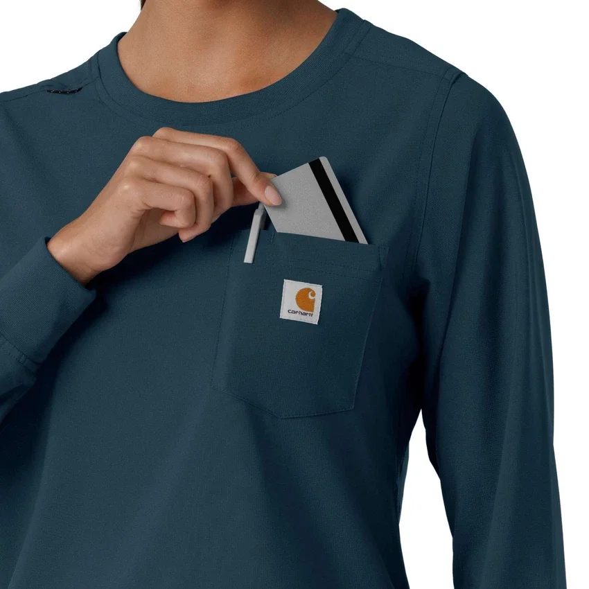 Women's Force Cross-Flex Crew Neck Long Sleeve Scrub Top