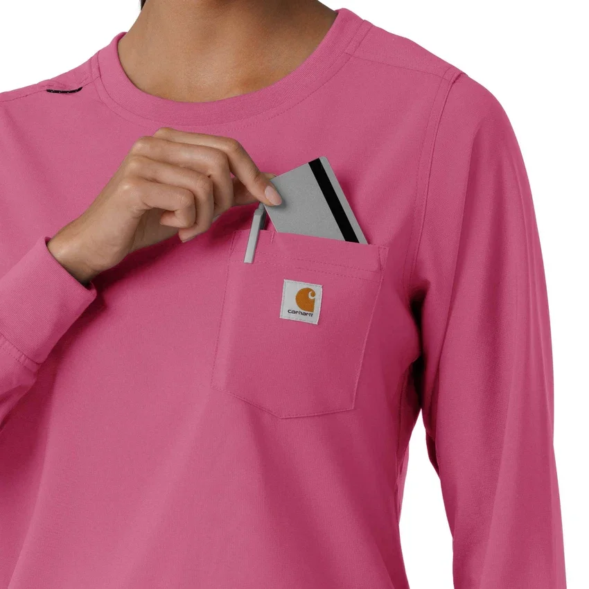 Women's Force Cross-Flex Crew Neck Long Sleeve Scrub Top