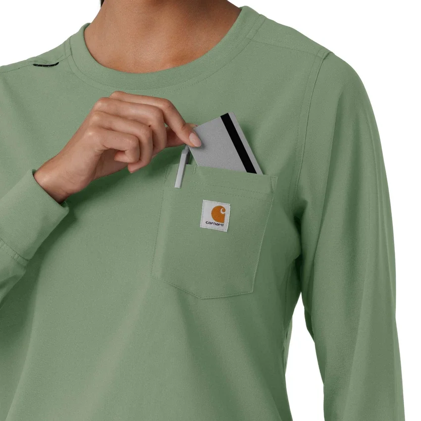 Women's Force Cross-Flex Crew Neck Long Sleeve Scrub Top