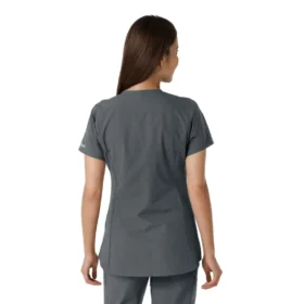 Women’s Force Essentials Notch Neck Tunic Knit Panel Scrub Top