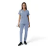Women's Force Essentials Notch Neck Tunic Knit Panel Scrub Top