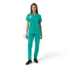Women's Force Essentials Notch Neck Tunic Knit Panel Scrub Top