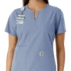 Women's Force Essentials Notch Neck Tunic Knit Panel Scrub Top