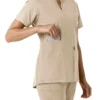 Women's Force Essentials Notch Neck Tunic Knit Panel Scrub Top
