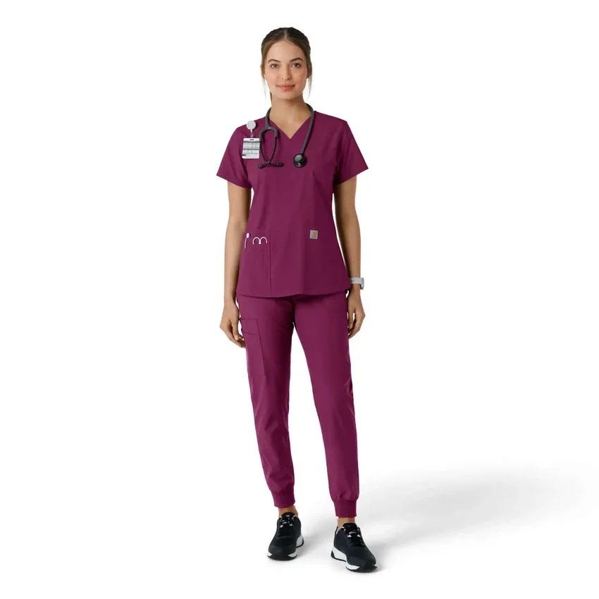 Women's Force Essentials V-Neck Knit Panel Scrub Top