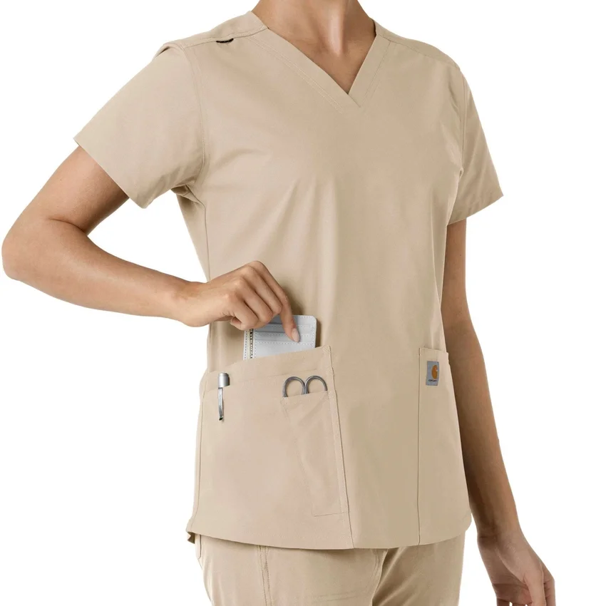 Women's Force Essentials V-Neck Knit Panel Scrub Top