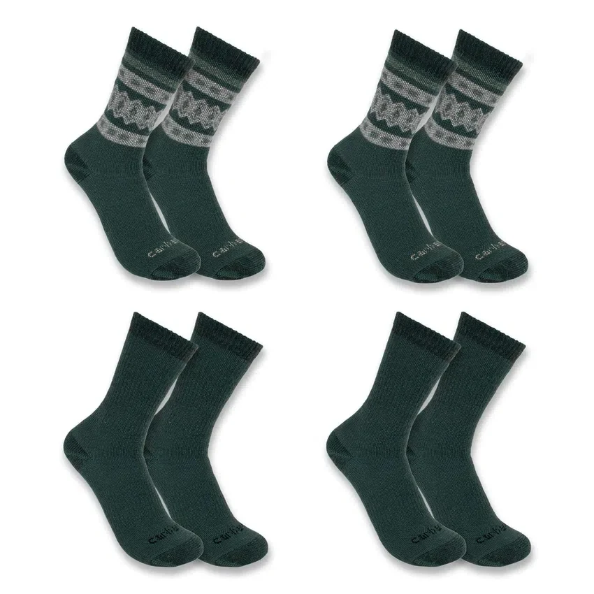 Women's Heavyweight Synthetic-Wool Blend Crew Sock 4-Pack