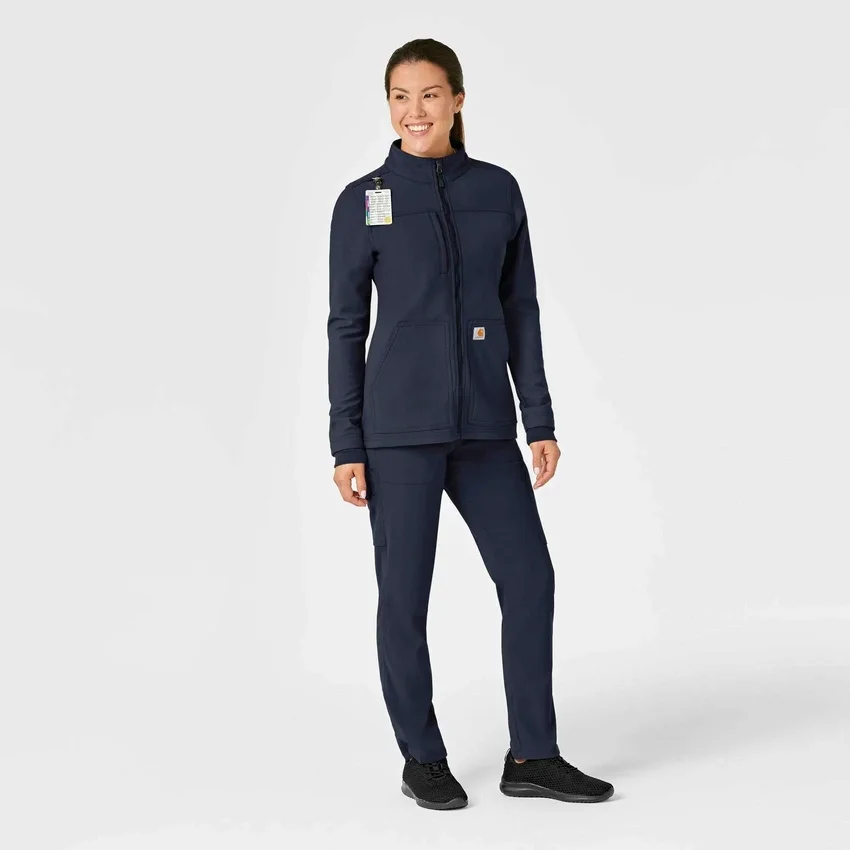 Women's Rugged Flex® Peak Bonded Fleece Scrub Jacket