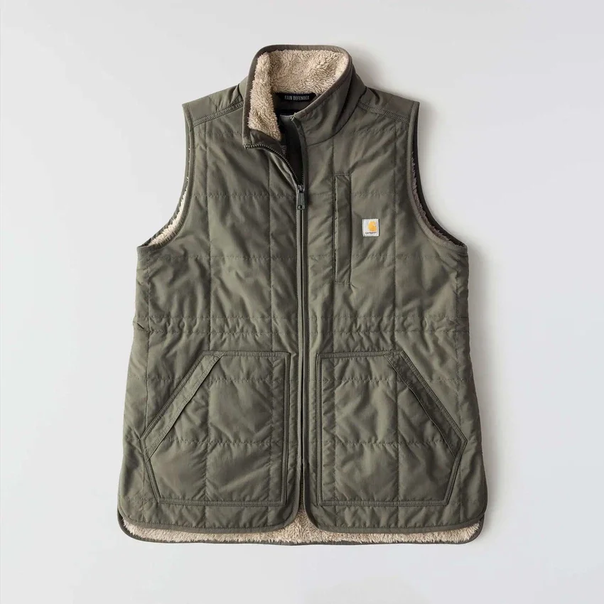 Women's Sherpa-Lined Insulated Water Resistant Vest - Rain Defender Vest