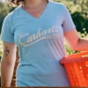 Women's Tencel Lightweight V-Neck Graphic T-Shirt