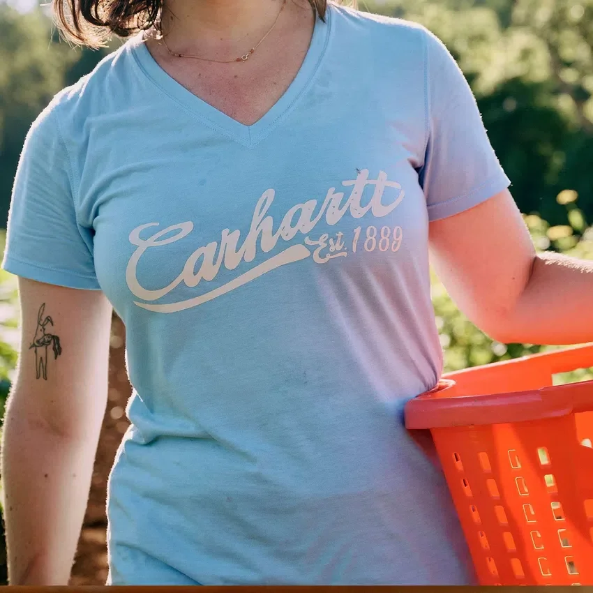 Women's Tencel Lightweight V-Neck Graphic T-Shirt