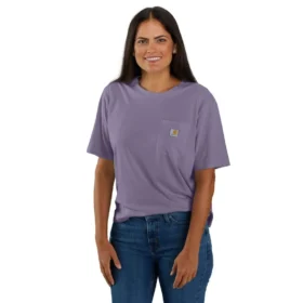 Women's Tencel Loose Fit Lightweight Crewneck Pocket T-Shirt