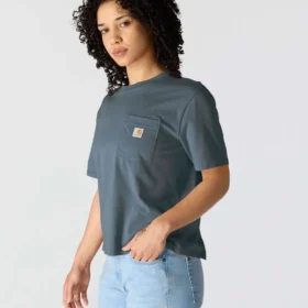 Women’s Tencel Loose Fit Lightweight Crewneck Pocket T-Shirt