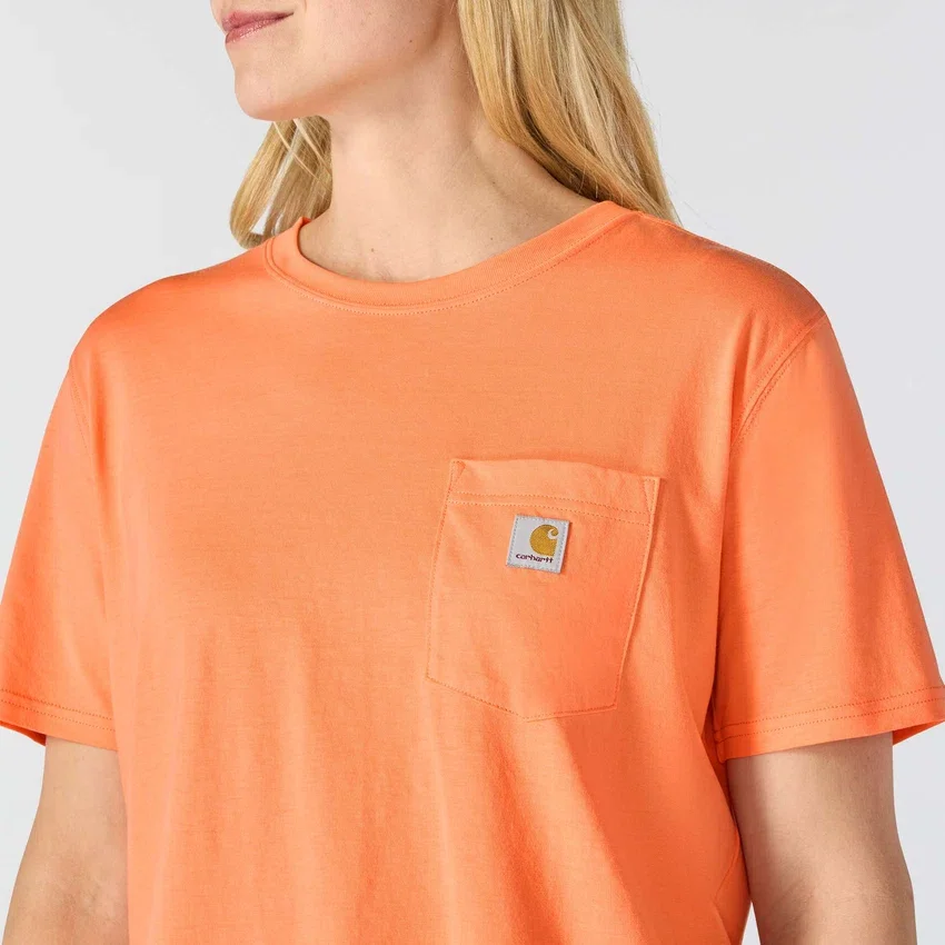Women's Tencel Loose Fit Lightweight Crewneck Pocket T-Shirt