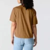 Women's Tencel Loose Fit Lightweight Crewneck Pocket T-Shirt
