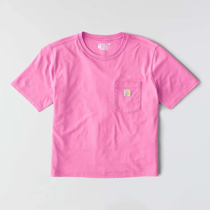 Women's Tencel Loose Fit Lightweight Crewneck Pocket T-Shirt