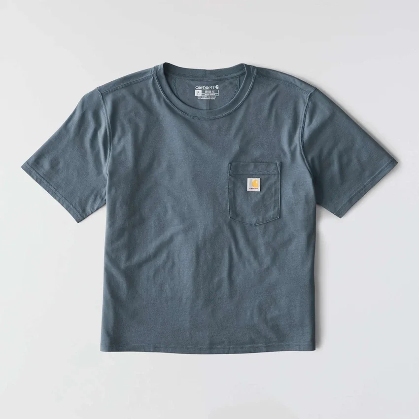 Women's Tencel Loose Fit Lightweight Crewneck Pocket T-Shirt