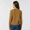 Women's Tencel Loose Fit Long Sleeve Crewneck Pocket T-Shirt