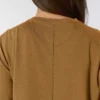 Women's Tencel Loose Fit Long Sleeve Crewneck Pocket T-Shirt
