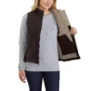 Women's Washed Duck Sherpa-Lined Mock Neck Vest
